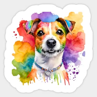 Jack Russell Terrier Watercolor Portrait Sticker